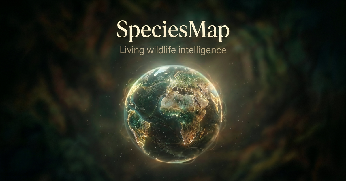 7.4M wildlife sightings across North America — amphibians (purple), mammals (orange), reptiles (gr logo
